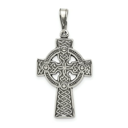 925 Sterling Silver Irish Claddagh Celtic Knot Cross Religious Pendant ...