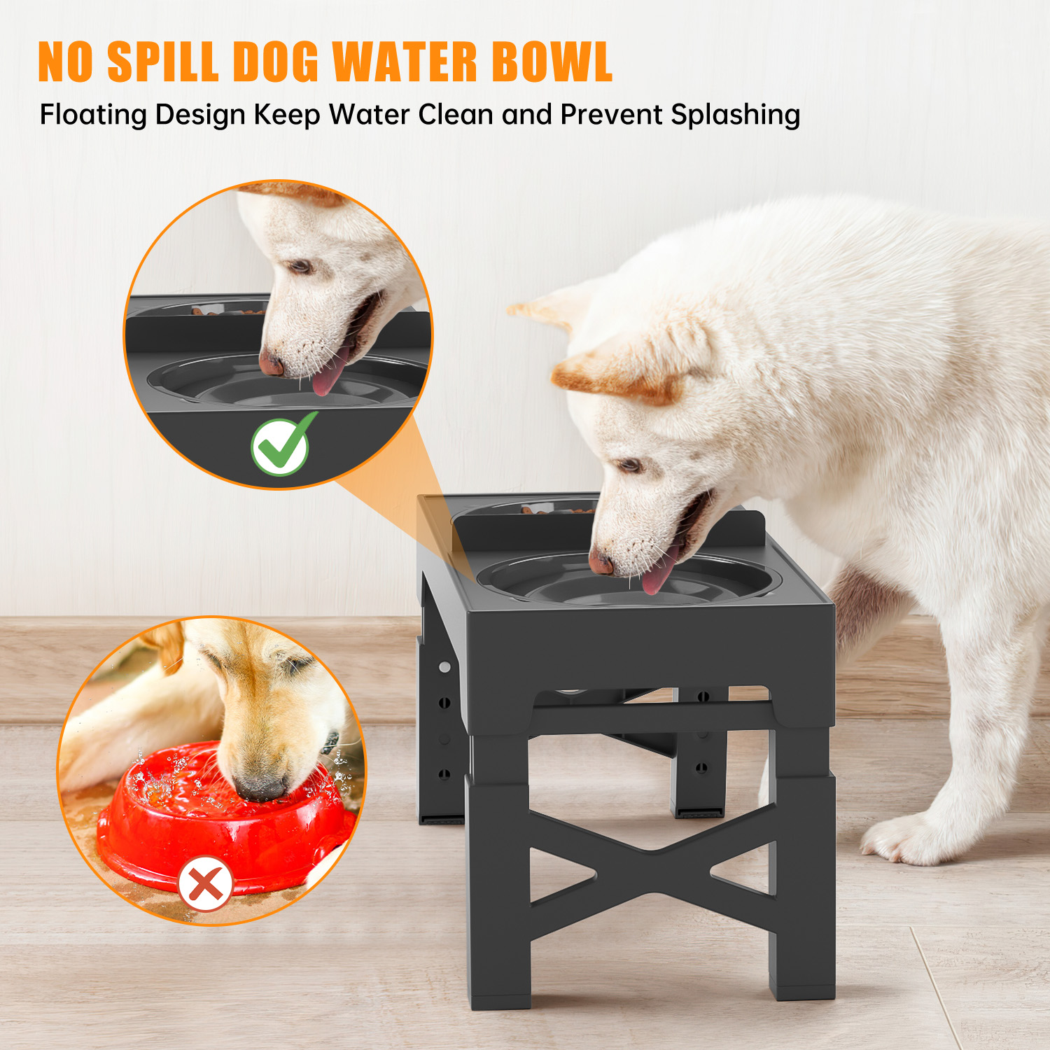 Cshidworld 2-in-1 Elevated Slow Feeder Adjustable Bowl photo 2