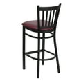 thumbnail image 4 of Emma + Oliver Black Metal Vertical Back Barstool, Burgundy Vinyl Seat, 4 of 7