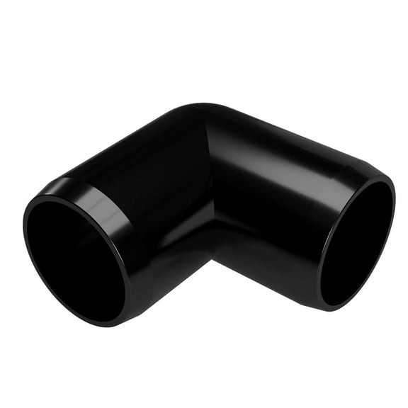 FORMUFIT F11490E-BK-4 90 degree Elbow PVC Fitting, Furniture Grade, 1-1/4" Size, Black , 4-Pack