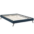 thumbnail image 3 of Pemberly Row Fabric Upholstered/Solid Wood Frame Full Platform Bed in Azure, 3 of 5