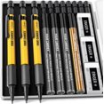 thumbnail image 1 of Czcpp-1 .3mm Ensemble de Crayons Mécaniques avec 48 Recharges de Plomb, 3 Pcs Corps en Métal Résistant aux Intempéries Crayon de Charpentier Robuste, 3 Gommes, 12 Gommes Rechargeables, pour Travail du Bois Extérieur avec Étui, 1 of 4