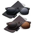 thumbnail image 1 of Newbee Fashion - Polarized Clip-On Flip Up Metal Clip Sunglasses Multi Purpose Flash Polarized Lenses (Glasses not included), 1 of 6