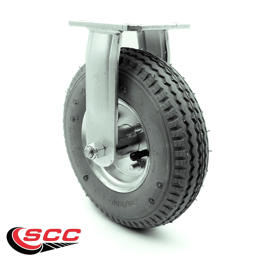 8 Inch Gray Pneumatic Wheel Rigid Caster Service Caster Brand