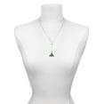 thumbnail image 3 of Delight Jewelry Silvertone Green Resin Christmas Tree with Crystals Silver tone Elegant Infinity Lariat Necklace, 3 of 4