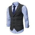 thumbnail image 5 of IROINNID Men's V-Neck Peak Lapel Sleeveless Solid Color Casual Single-breasted Vest Gilet Fit Breathable Business Streetwear Jacket, 5 of 8