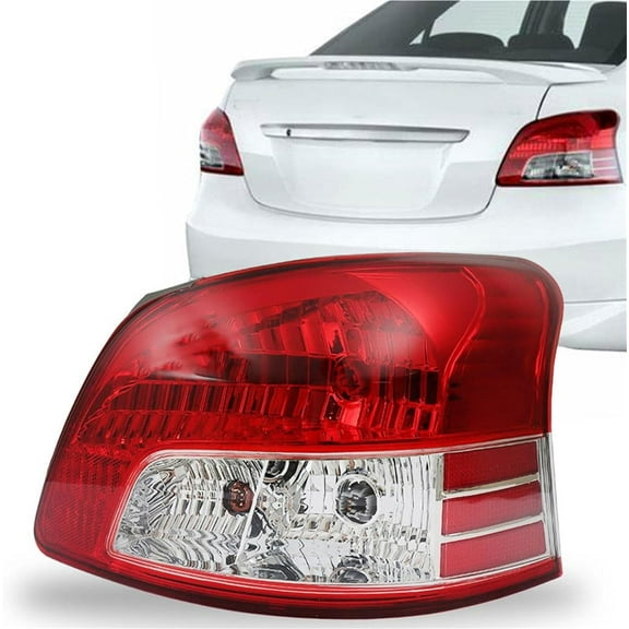 labwork Right Passenger Outer Side Tail Light 8155152600, TO2819133 Replacement for 2007-2011 Toyota Yaris Sedan Rear Brake Lamp