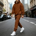 thumbnail image 1 of Ceisia Men's Loose Fit ECG Print Hooded Sweatshirt & Jogger Set - Warm Stretch Casual Two-Piece Tracksuit Gifts, 1 of 5