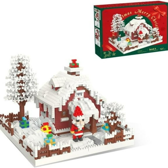 2025 New Christmas Architecture Mini Building Blocks Set for Adults - Micro Toy Building Bricks Model Kit - Educational Architecture Model Gift for Teens and Adults