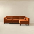 thumbnail image 4 of Ashcroft Furniture Christian  Burnt Orange Velvet Sectional Sofa Right Facing, 4 of 5