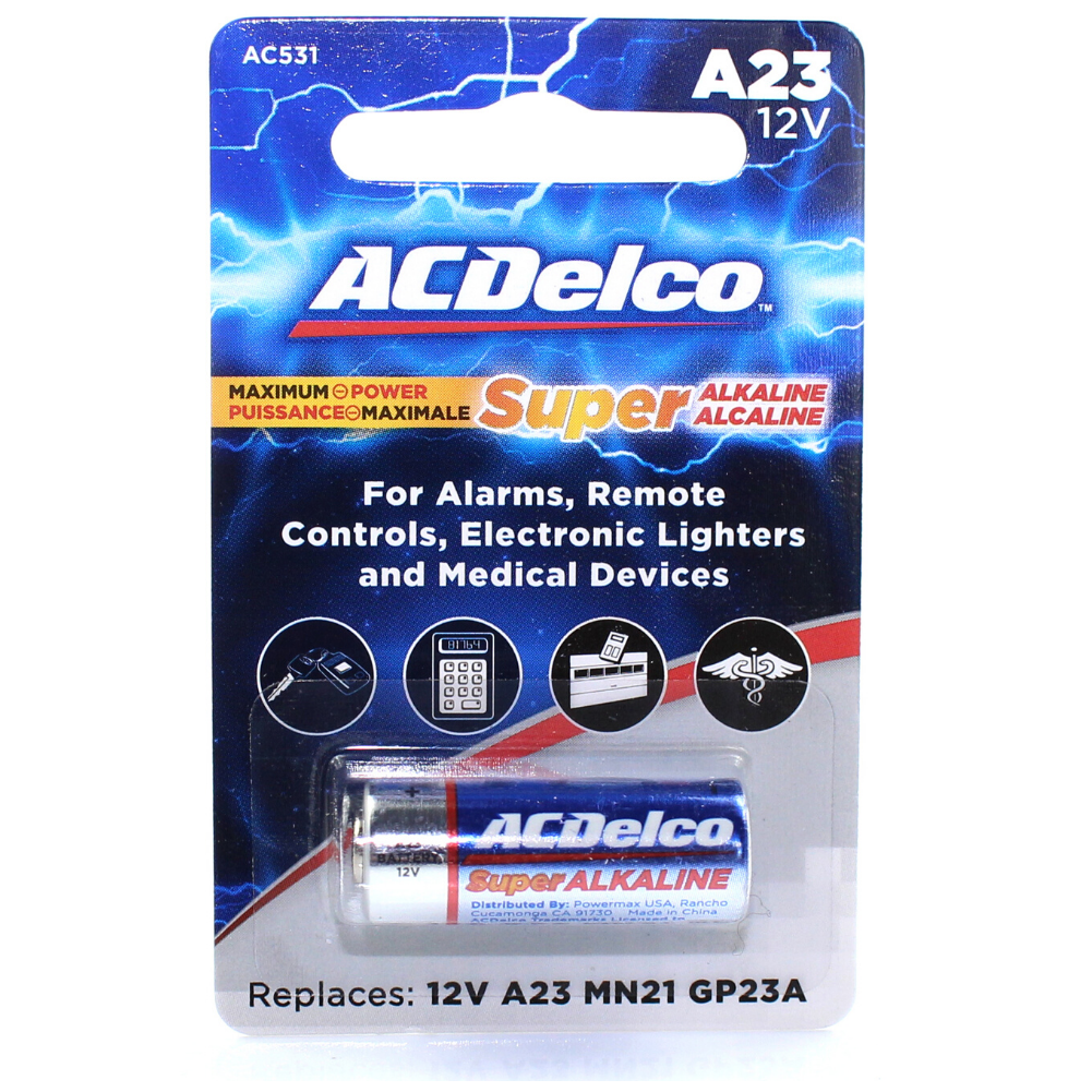 ACDelco 12V Batteries, A23 Super Alkaline 12Volt Battery, 12Count