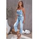 thumbnail image 3 of ABPHQTO Jeans de pierna recta de tiro alto con lavado medio azul cielo para mujer, 3 of 5