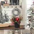 thumbnail image 5 of Briful 10" Artificial Plants Christmas Table Decorations, Mini Christmas Tree Fake Plants in Ceramic Pot with Red Christmas Baubles, Berry Stems, Pine, 5 of 5