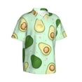 thumbnail image 3 of Xecao Avocado print Hawaiian shirt - a stylish short-sleeve button-down for men, perfect for casual beach and tropical outings., 3 of 9