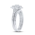 thumbnail image 3 of 10K White Gold Round Dia. Bridal Wedding Band Set 1ctw, Women's Size: 5-10, 3 of 4