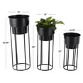thumbnail image 3 of DecMode 33", 28", 22"H Nesting Black Metal Planter with Tall Black Stands (3 Count), 3 of 9