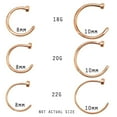 thumbnail image 2 of Rose Gold Flat Disc Nose Hoop 316L Surgical Steel Rings (Various Sizes), 2 of 3