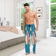 thumbnail image 6 of Peonies Flowers Blue Men's Pajama Pants Lightweight Sleepwear Bottom Lounge Pants, 6 of 6