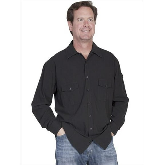 Scully Cantina Mens Black 100% Cotton Casual Sport Shirt XL