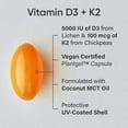 thumbnail image 3 of Sports Research® Vitamin D3 K2 with Coconut Oil | Plant Based Vitamin K2 MK7 + Vegan D3 5000iu (30 Veggie Softgels), 3 of 8