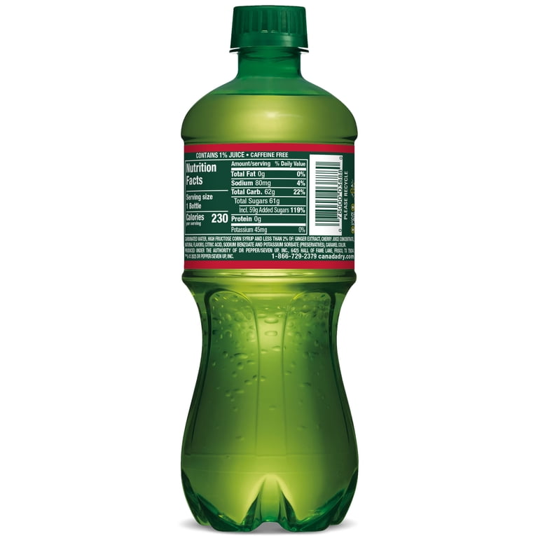 Canada Dry Fruit Splash Cherry Ginger Ale Soda, 20 fl oz - Walmart.com