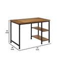 thumbnail image 5 of Wooden Desk with Two Open Shelves and Metal Legs, Brown and Black, 5 of 5