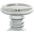 thumbnail image 4 of DecMode 2 Candle Silver Glass Handmade Turned Style Pillar Candle Holder, Set of 2, 4 of 8