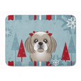 thumbnail image 1 of Carolines Treasures BB1746RUG Winter Holiday Grey & Silver Shih Tzu Machine Washable Memory Foam Mat, 1 of 4