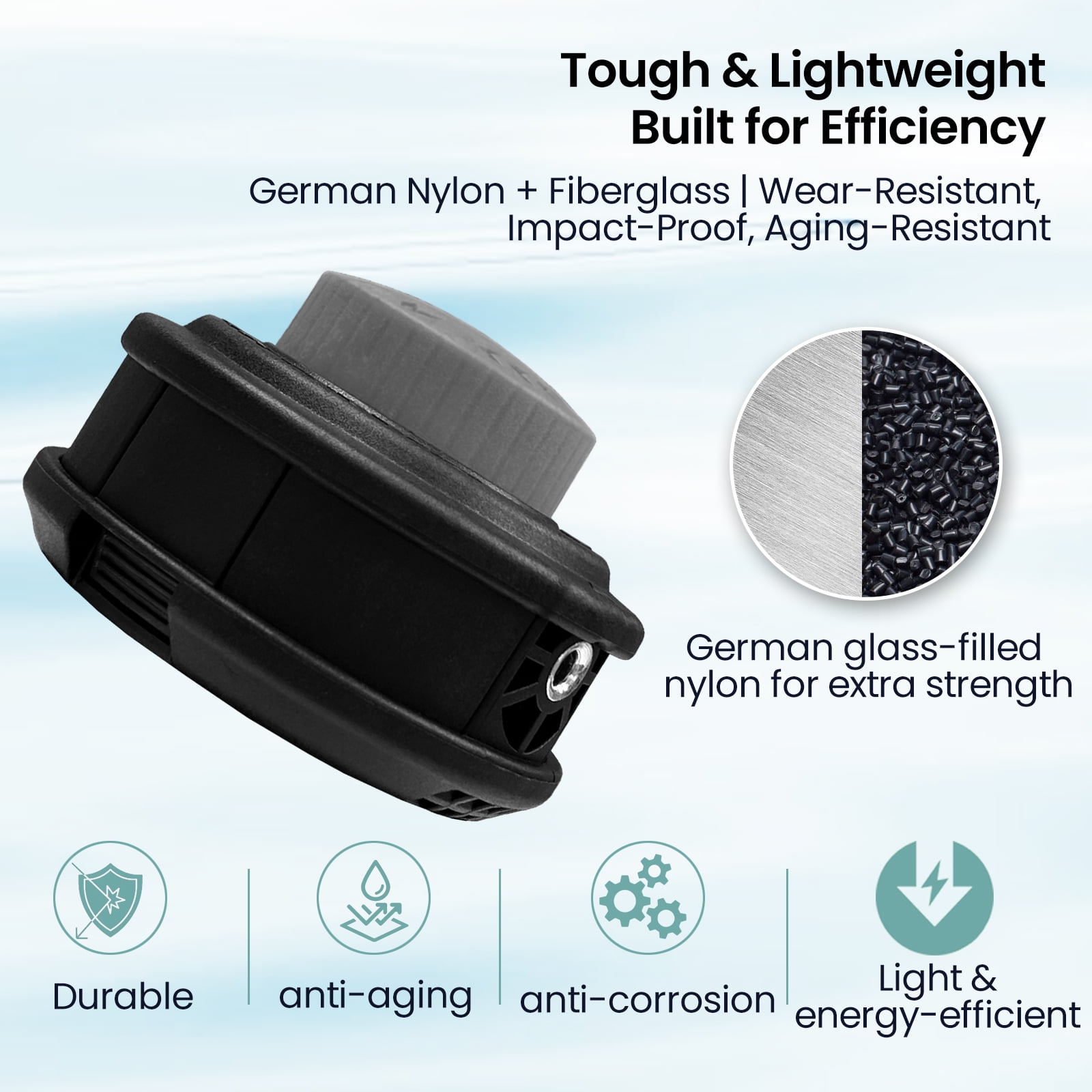 Universal Weed Eater Head, Speed Feed Trimmer Head String Trimmer Head Weed Wacker Head Replacement for Echo, Ego, Dewalt, Stihl, Husqvarna Trimmer Weed Eater, with 14FT/0.095 Trimmer Line-Grey