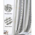 thumbnail image 3 of Spring Floral Blackout Curtains Light Blocking Print Window Curtains, Modern Minimalist Stripes Boho Sage Green Thermal Insulated Window Drapes for Living Room Kitchen Cafe (2 Panels, 84"W x 63"L), 3 of 8