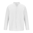 thumbnail image 5 of Mens Shirts Long Sleeve Formal Print Shirt Turndown Collar Shirt White 2XL, 5 of 6