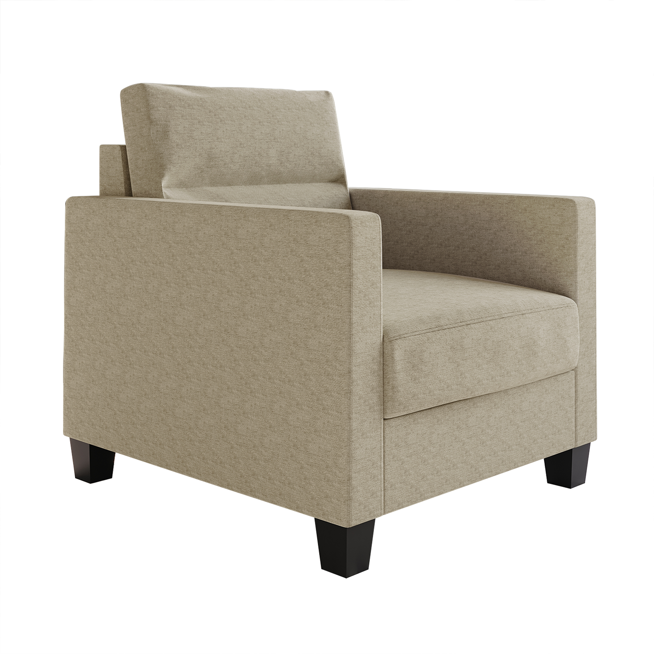 Castle Place Contemporary Linen Upholstered Arm Chair, Dark Beige