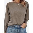 thumbnail image 2 of Women's Autumn Fashion T-shirt Round neck Casual Basic T-shirt Top Shirt, 2 of 4