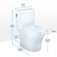 thumbnail image 2 of TOTO® Aquia IV® Cube Two-Piece Elongated Dual Flush 1.28 and 0.9 GPF Universal Height Toilet with CEFIONTECT®, WASHLET®+ Ready, Cotton White - MS436124CEMFGN#01, 2 of 5