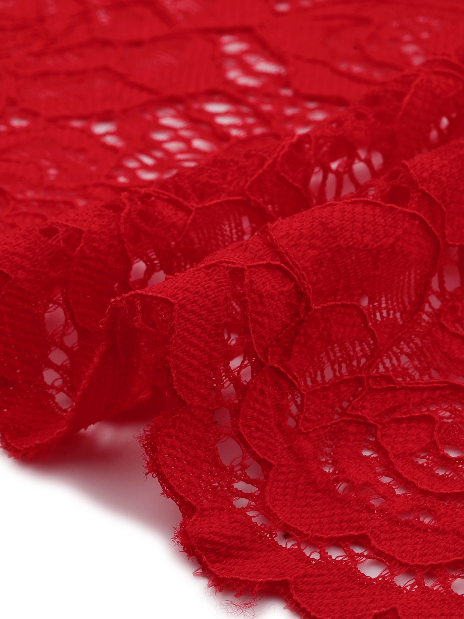 DARING DIVA Plus Size Bolero Short Sleeve Lace Shrug Cardigan 1X Red