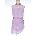 thumbnail image 3 of Oyolan Robe de Patinage Artistique Brillante pour Filles, Robe de Danse Lyrique, Justaucorps de Ballet à Jupe Froncée pour Compétition, Lavande 10, 3 of 6