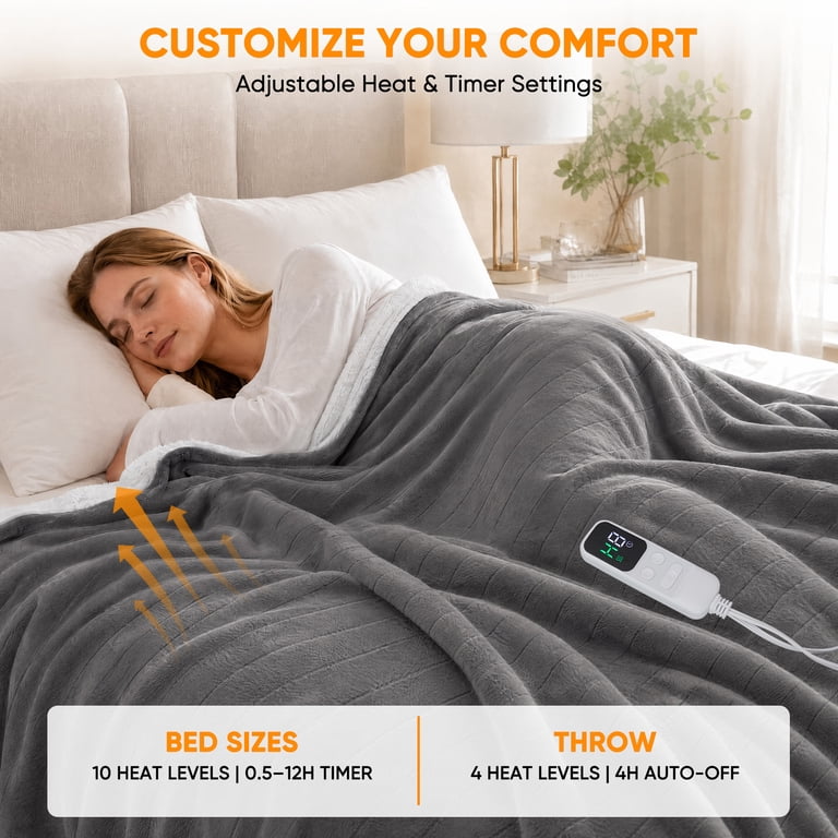 EDX Heated Blanket Twin, Flannel & Sherpa photo 3