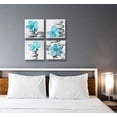 thumbnail image 5 of -Modern Bathroom Wall Art Blue Grey Zen Flowers and Pebble Stone Aqua Bedroom Canvas Art for Decoration (Blue), 5 of 5