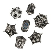 Cusdie Metal DND Dice Set, 7 die Metal Polyhedral D&D Dice Set Dragon Theme Dice for DND Dungeons and Dragons TTRPG Role Playing Games