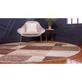 thumbnail image 3 of Unique Loom Automne Collection Abstrait Damier Casual Chaud Tapis Rond Tonique, 8 Pieds, Beige/marron Foncé, 3 of 5