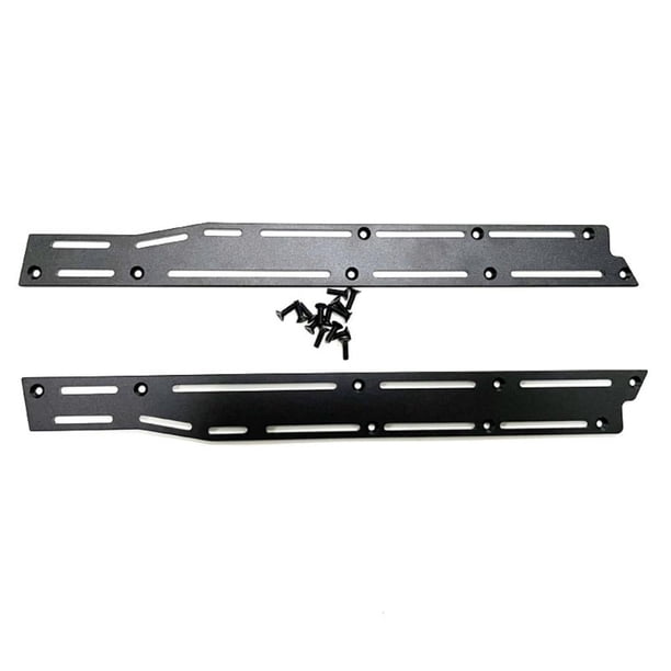 Pedales de colisión lateral Ounissouiy RCGOFFLOW mecanizados CNC para camiones monstruo 1/7 Negro