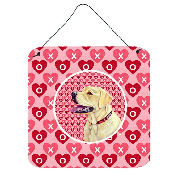 Labrador Hearts Love and Valentines Day Portrait Wall or Door Hanging Prints