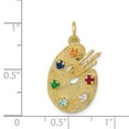 thumbnail image 7 of 14k Yellow Gold CZ Stones Artist Palette Charm Pendant, 7 of 7