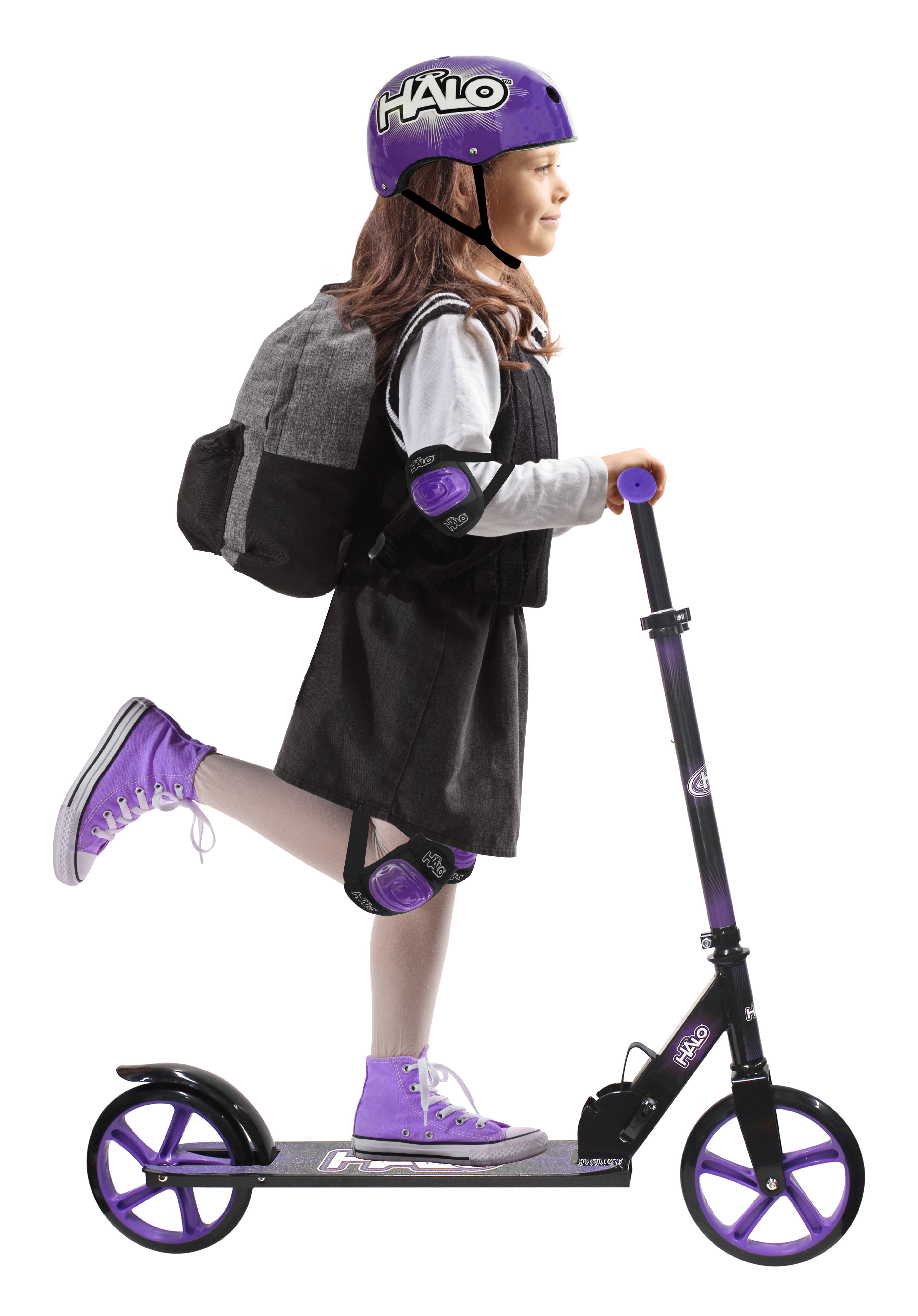 HALO Rise Above Supreme Big Wheel Scooter Purple - Designed For All Riders (Unisex) - 200mm Wheels, Height Adjustable and Folding - Walmart.com