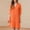 Orange womens summer dresses clearance sale, variant on Dyegold Sundresses for Women Casual Beach - Plus Size Dress for Women V Neck Short Sleeve Cotton Linen Solid Color Midi Sundress Casual Loose Summer Beach Dress
