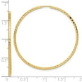 thumbnail image 4 of Primal Gold 14 Karat Yellow Gold Diamond-cut Square Tube Endless Hoop Earrings, 4 of 4