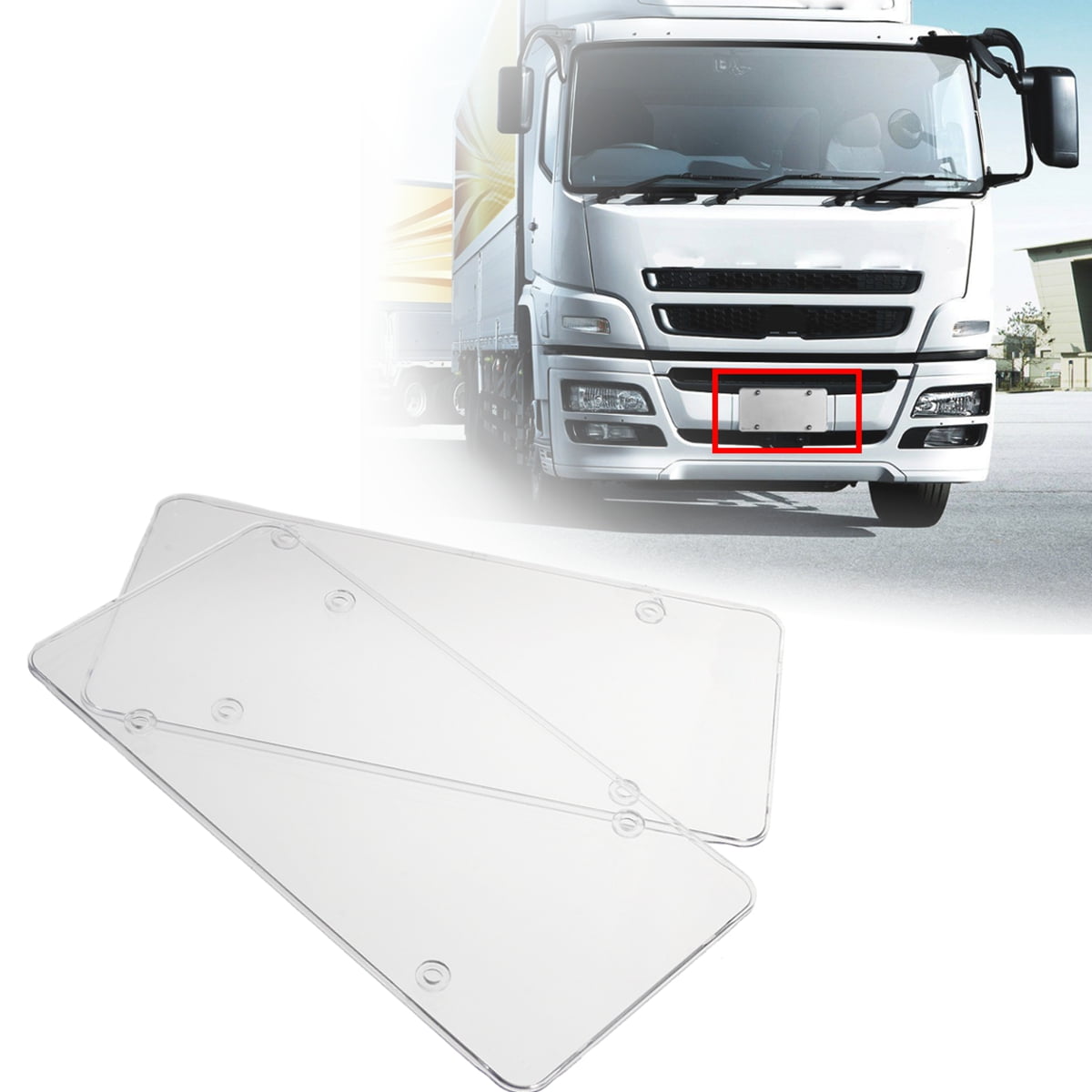 2Pcs Clear License Plate Cover Frame Cover Shield Protector Car Truck 6/'/' x 12/'