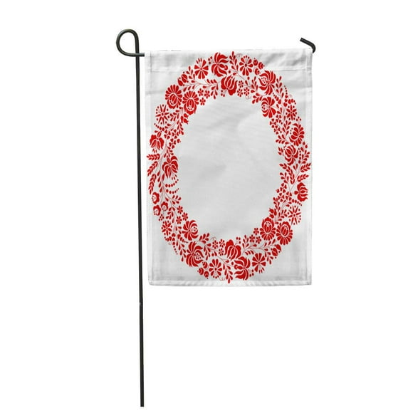 POGLIP Authentic Hungarian Pattern from The Famous Region of City Garden Flag Decorative Flag House Banner 12x18 inch