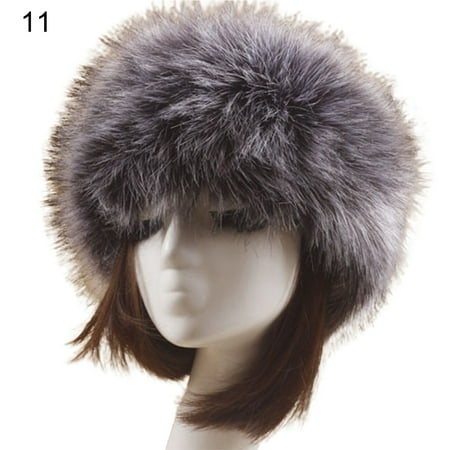 

Women Hat Solid Color Faux Fur Headwear Brimless Empty Top Hat for Skiing
