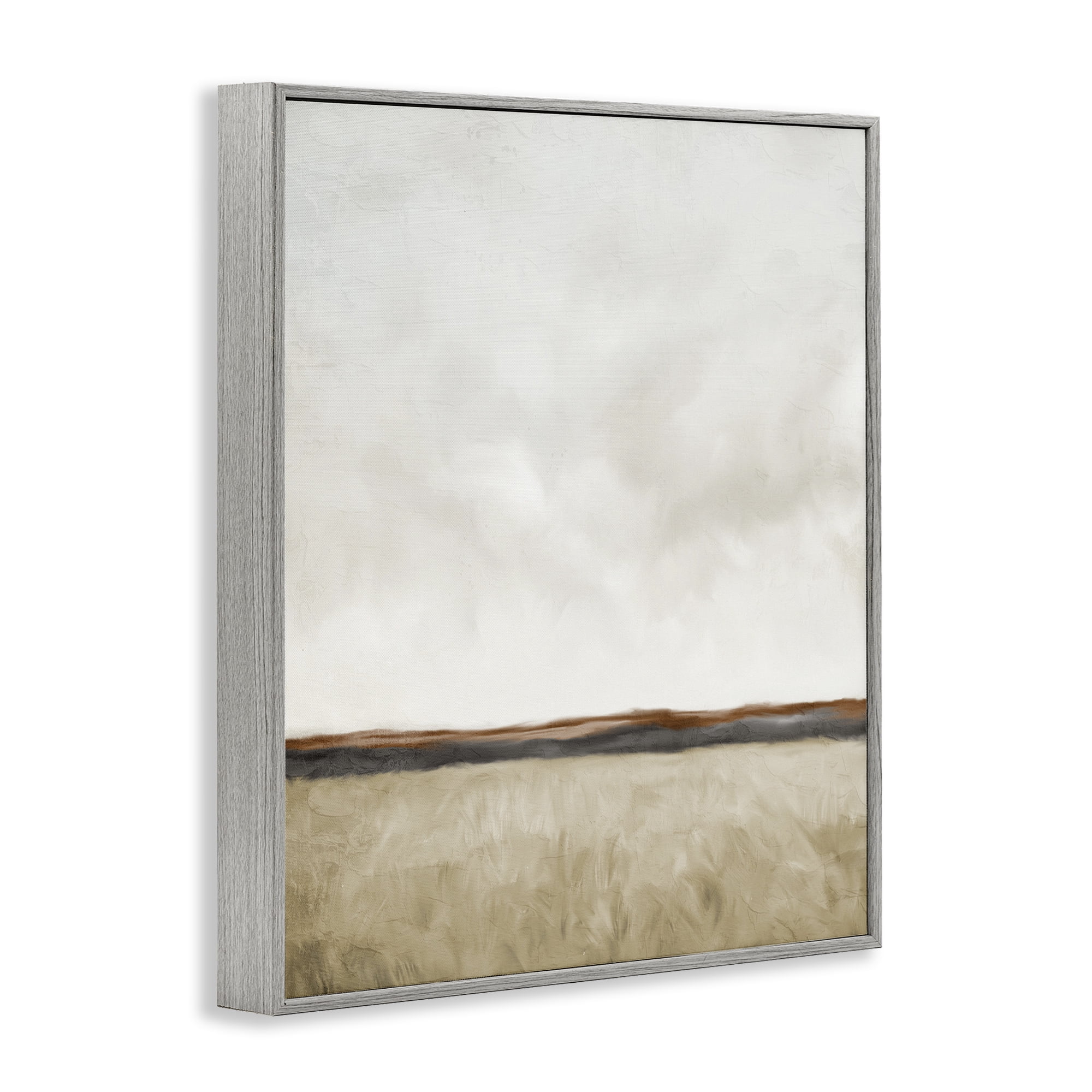 Stupell Industries Distant View in Neutrals Gray Framed Giclee Art, design by Kim Allen